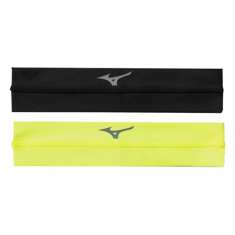 Mens Mizuno Viktory Volleyball Headband Black/Lemon Philippines (HFQYUC045)